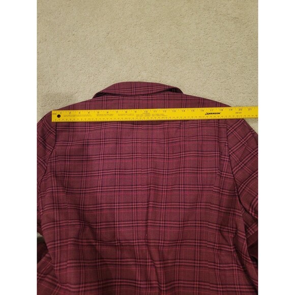 NWT G by Giuliana Black Label Women's Plus Size 3X Blazer Jacket Violet Plaid - Picture 7 of 13